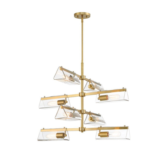 Designers Fountain Latitude 28.5" 8 Light Chandelier, Gold/Clear - D279M-8CH-BG