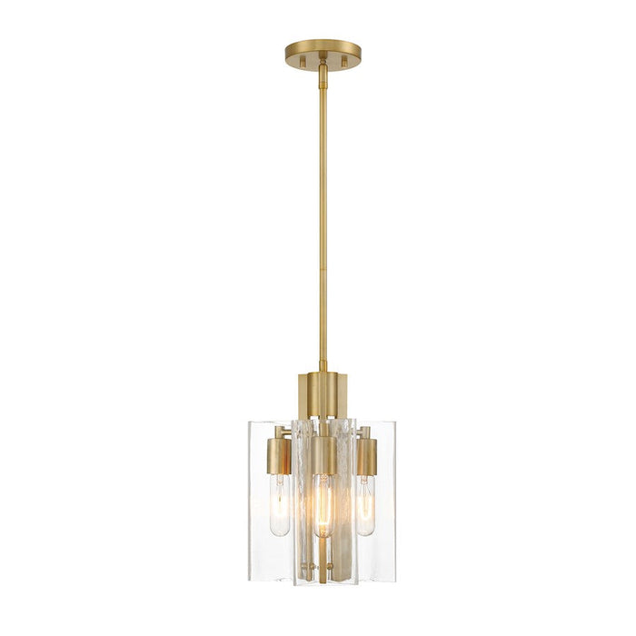 Designers Fountain Latitude 9.5" 3 Light Pendant, Gold/Clear - D279M-9P-BG