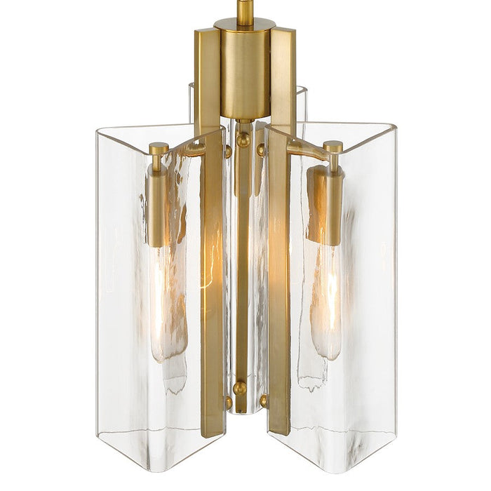 Designers Fountain Latitude 9.5" 3 Light Pendant, Gold/Clear