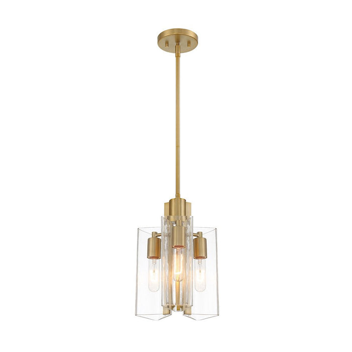 Designers Fountain Latitude 9.5" 3 Light Pendant, Gold/Clear