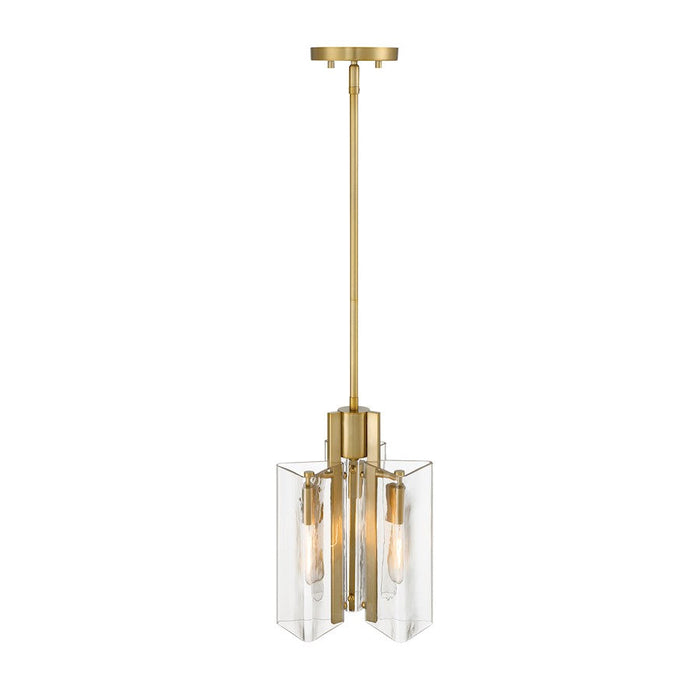 Designers Fountain Latitude 9.5" 3 Light Pendant, Gold/Clear