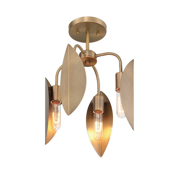 Designers Fountain Eden 12.25" 4Lt Semi Flush Mount, Brass/Metal