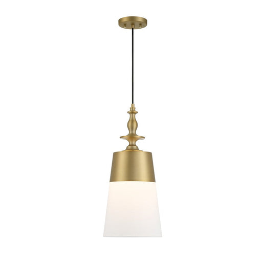 Designers Fountain Ava 10" 1 Light Pendant, Gold/White Fabric - D281M-10P-BG