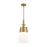 Designers Fountain Ava 1 Light Pendant, Gold/White Fabric