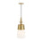 Designers Fountain Ava 1 Light Pendant, Gold/White Fabric