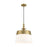 Designers Fountain Ava 1 Light Pendant, Gold/White Fabric