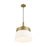 Designers Fountain Ava 1 Light Pendant, Gold/White Fabric