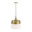 Designers Fountain Ava 1 Light Pendant, Gold/White Fabric