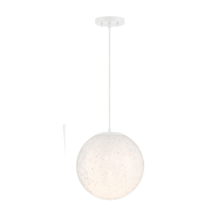 Designers Fountain Circo 1 Light Pendant, White/White Art