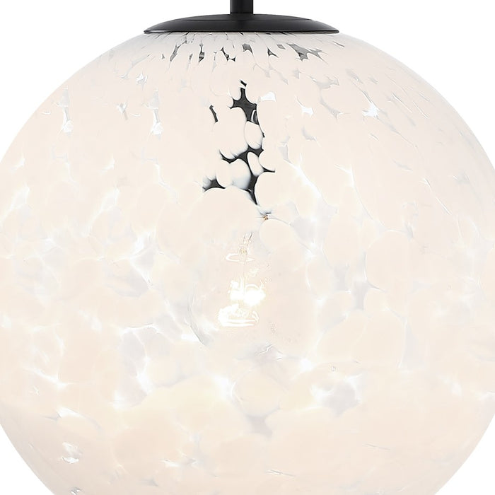 Designers Fountain Circo 1 Light 14.75" Pendant, Black/White Art