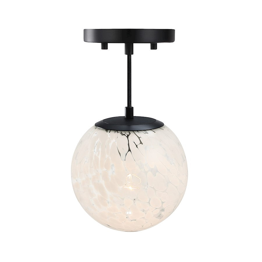 Designers Fountain Circo 1 Light Semi Flush, Black/White Art - D282M-SF-MB