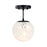 Designers Fountain Circo 1 Light Semi Flush, Black/White Art