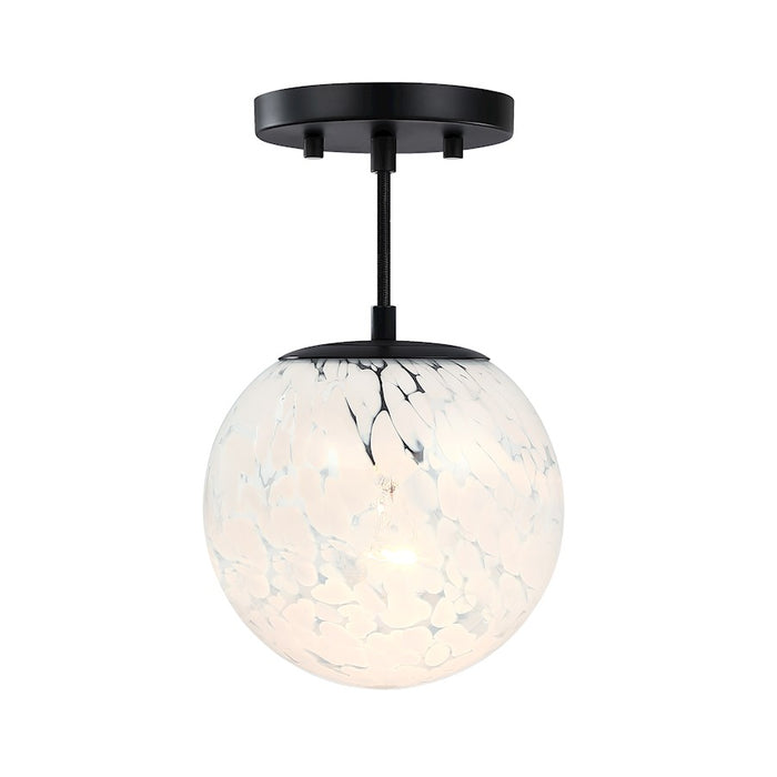 Designers Fountain Circo 1 Light Semi Flush, Black/White Art