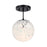 Designers Fountain Circo 1 Light Semi Flush, Black/White Art