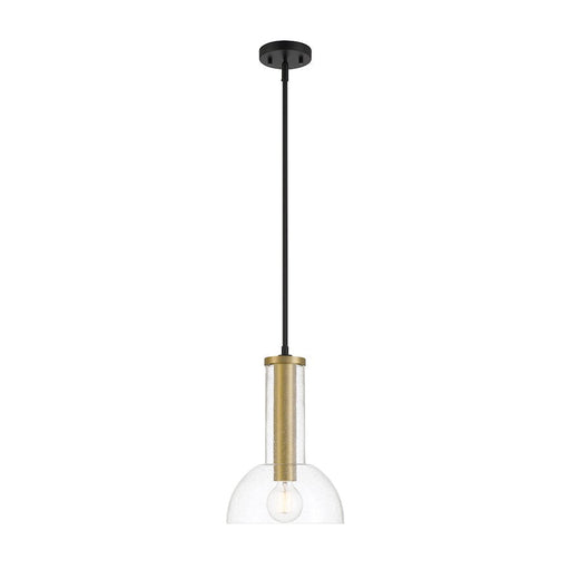 Designers Fountain Nova 10" 1 Light Pendant, Black/Clear Seedy - D283M-10P-MB