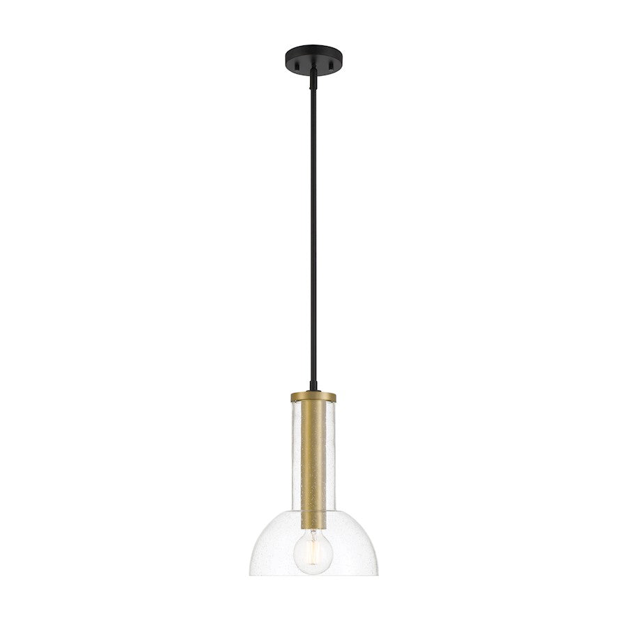 Designers Fountain Nova 10" 1 Light Pendant, Black/Clear Seedy - D283M-10P-MB