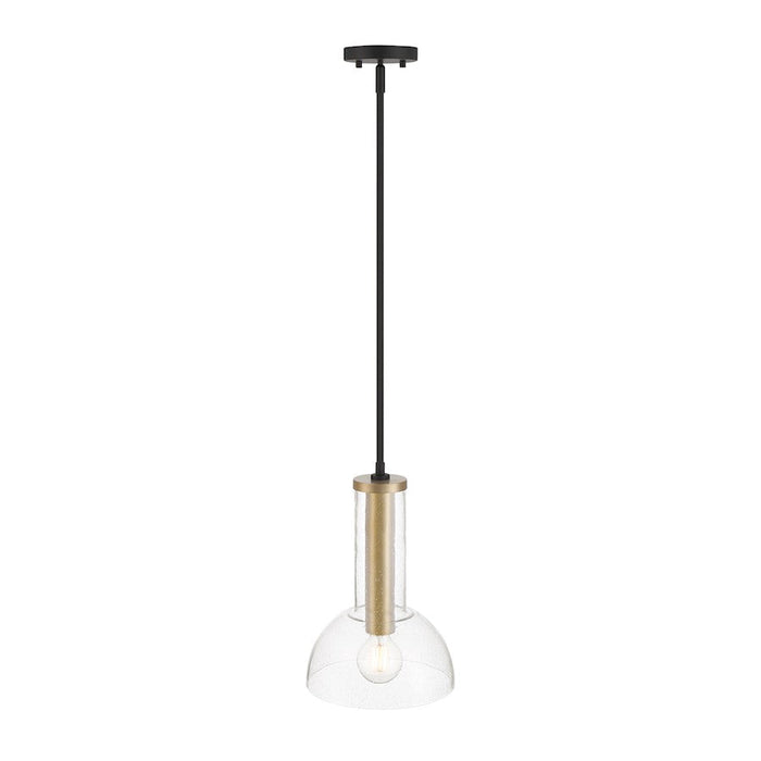 Designers Fountain Nova 1 Light Pendant, Black/Clear Seedy