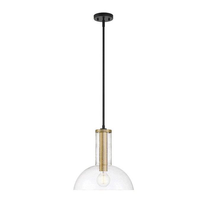 Designers Fountain Nova 14" 1 Light Pendant, Black/Clear Seedy - D283M-14P-MB