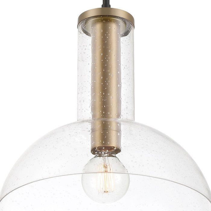 Designers Fountain Nova 1 Light Pendant, Black/Clear Seedy