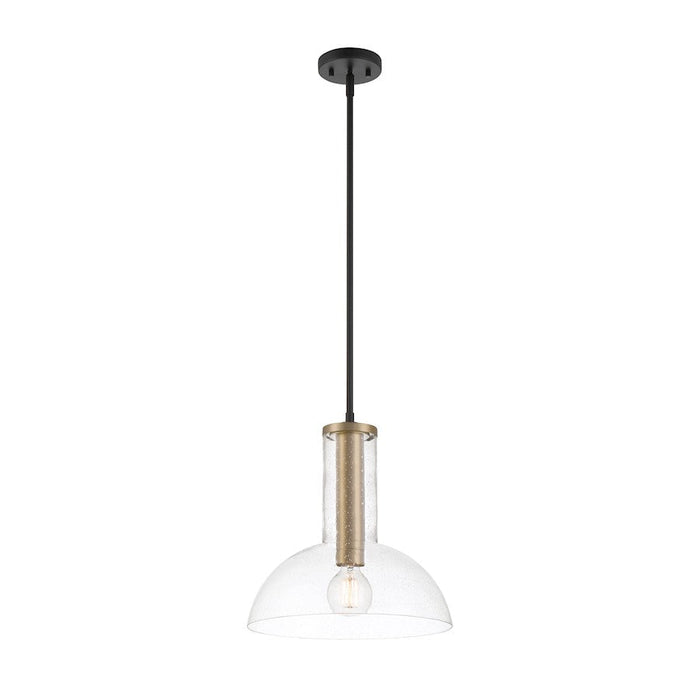 Designers Fountain Nova 1 Light Pendant, Black/Clear Seedy