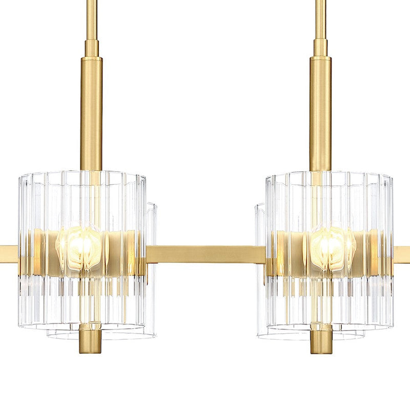 Designers Fountain Aries 36" 6 Light Island Light, Gold/Ribbed