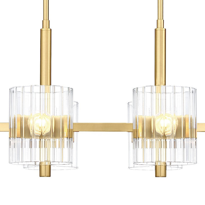 Designers Fountain Aries 36" 6 Light Island Light, Gold/Ribbed