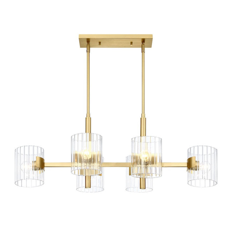 Designers Fountain Aries 36" 6 Light Island Light, Gold/Ribbed