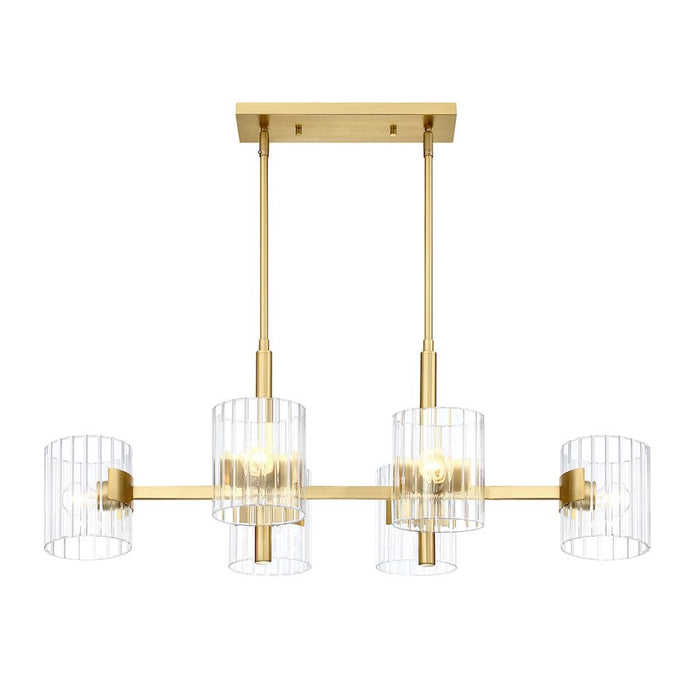 Designers Fountain Aries 36" 6 Light Island Light, Gold/Ribbed