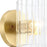 Designers Fountain Aries 6" 1Lt Wall Sconce, Gold/Clear Ribbed