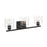 Designers Fountain Vibrato 24" 3 Light Vanity, Matte Black/Clear