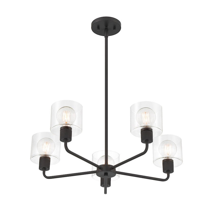 Designers Fountain Vibrato 27" 5 Light Chandelier, Black/Clear