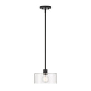 Designers Fountain Vibrato 9.75" 1 Light Pendant, Black/Clear - D285M-9P-MB