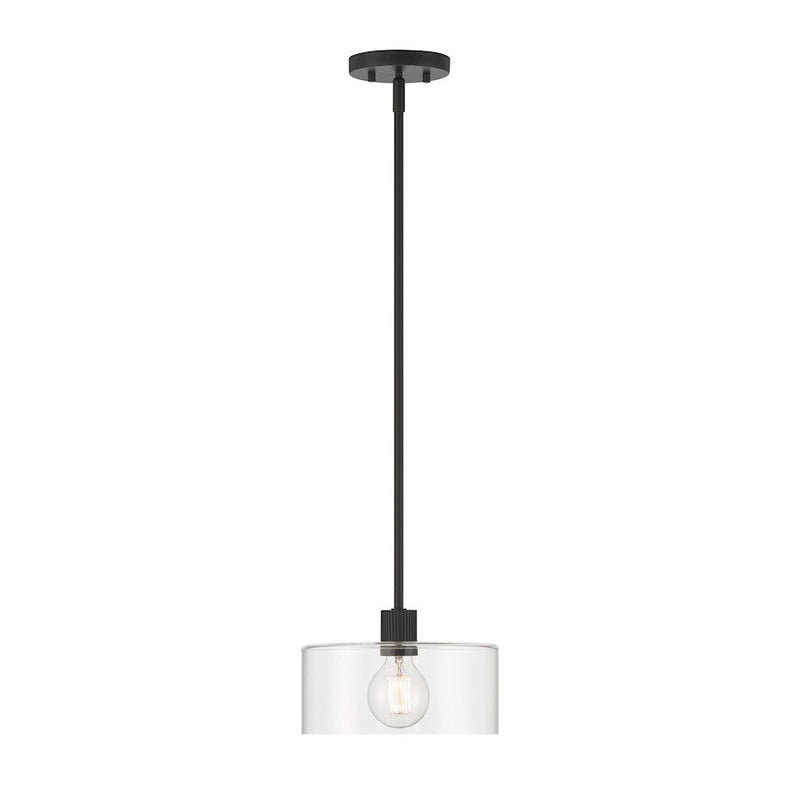 Designers Fountain Vibrato 9.75" 1 Light Pendant, Black/Clear - D285M-9P-MB