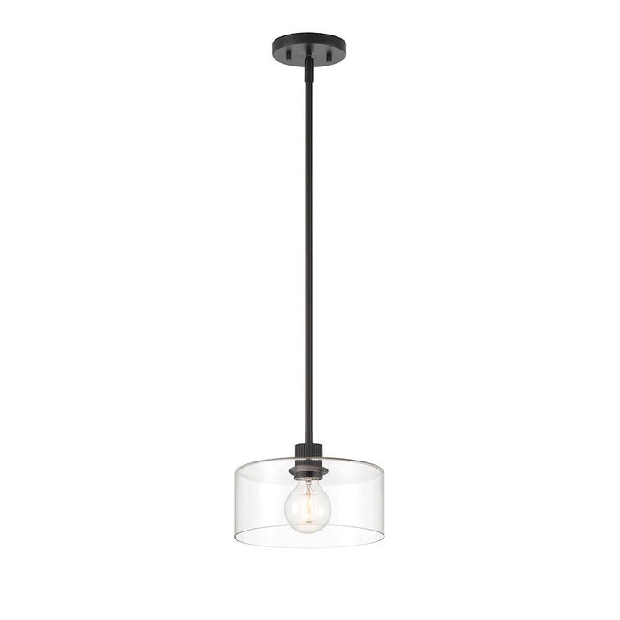 Designers Fountain Vibrato 9.75" 1 Light Pendant, Black/Clear