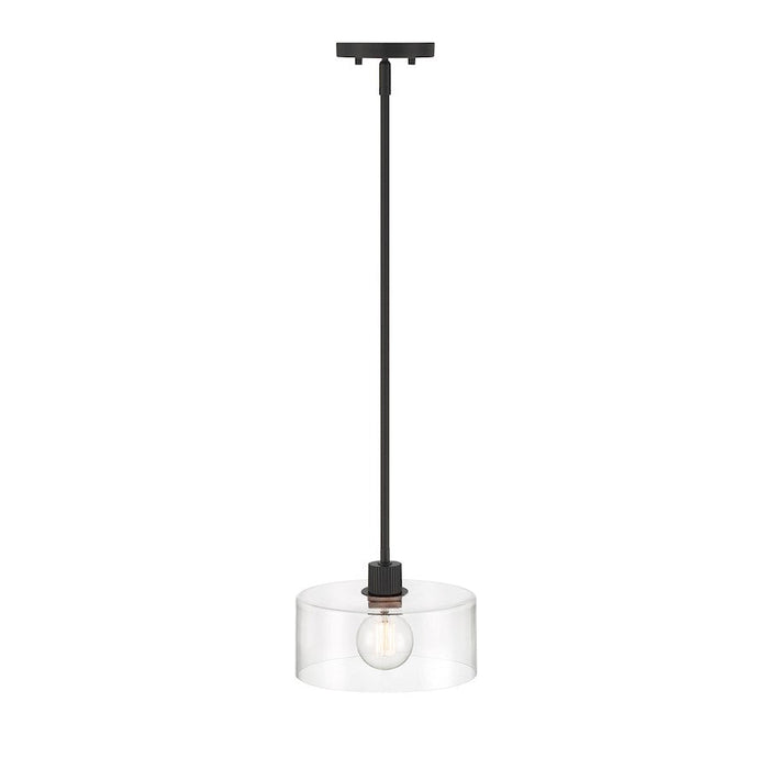 Designers Fountain Vibrato 9.75" 1 Light Pendant, Black/Clear