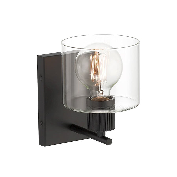 Designers Fountain Vibrato 7.5" 1 Light Wall Sconce, Black/Clear