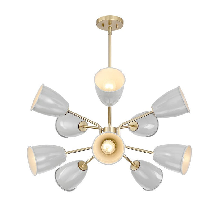 Designers Fountain Biba 28.5" 10 Light Chandelier, Gold