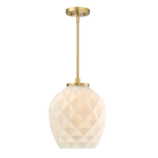 Designers Fountain Dita 1 Light 14.5" pendant, Gold/Eteched Opal - D289M-12P-BG