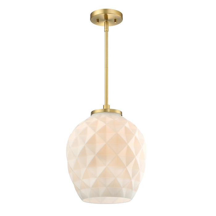 Designers Fountain Dita 1 Light 14.5" Pendant, Gold/Eteched Opal