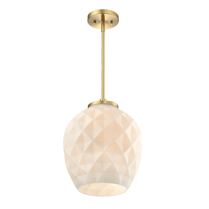 Designers Fountain Dita 1 Light 14.5" Pendant, Gold/Eteched Opal