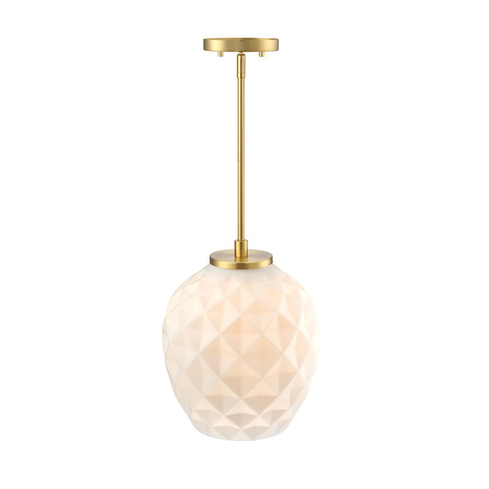 Designers Fountain Dita 1 Light 14.5" Pendant, Gold/Eteched Opal