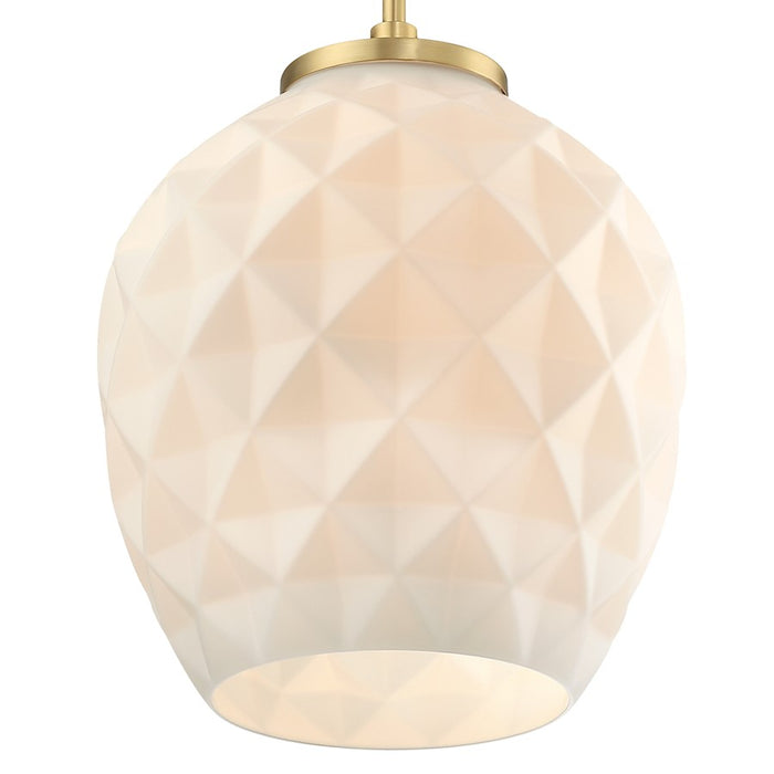 Designers Fountain Dita 1 Light 14.5" Pendant, Gold/Eteched Opal