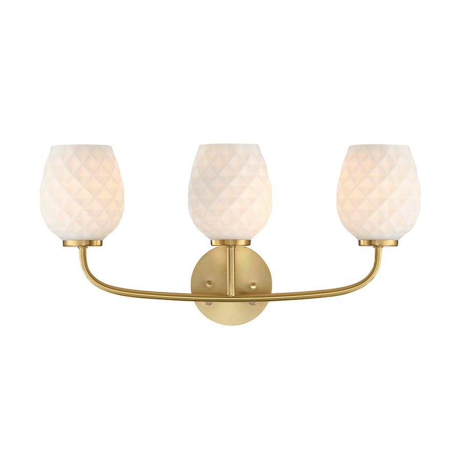 Designers Fountain Dita 3 Light Vanity, Brushed Gold/Eteched Opal - D289M-3B-BG