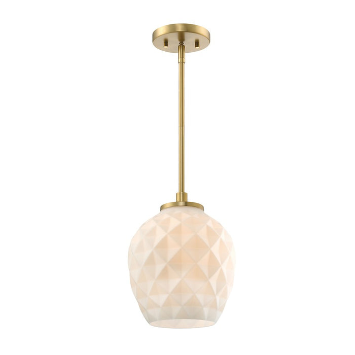 Designers Fountain Dita 1 Light 11.25" Pendant, Gold/Eteched Opal