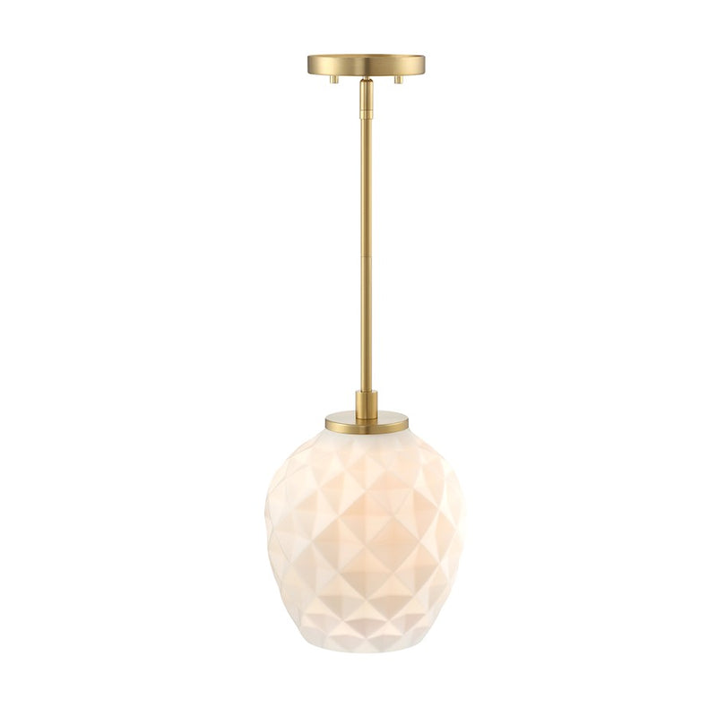 Designers Fountain Dita 1 Light 11.25" Pendant, Gold/Eteched Opal