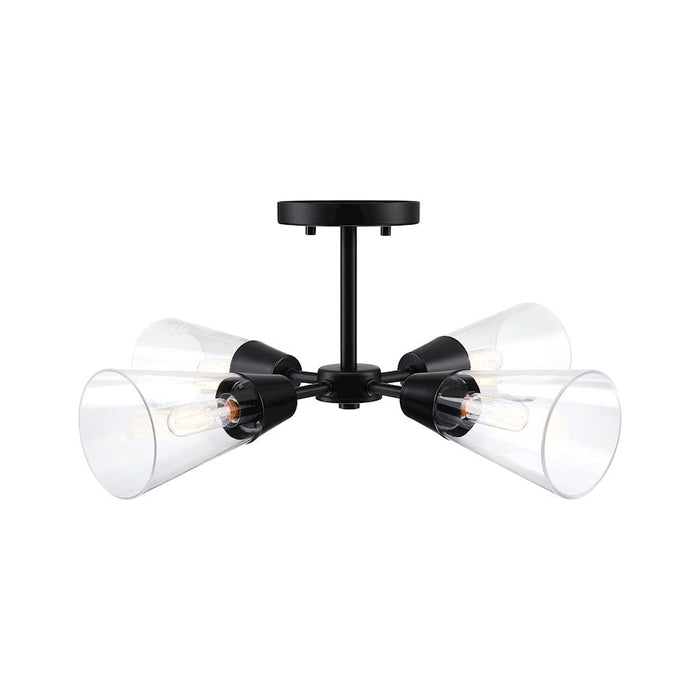 Designers Fountain Norro 21" 4Lt Semi Flush Mount, Black/Clear - D290C-SF-MB