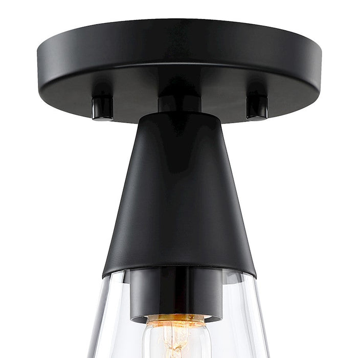 Designers Fountain Norro 5.5" 1 Light Flush Mount, Black/Clear