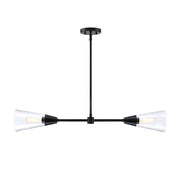 Designers Fountain Norro 36" 2 Light Island Light, Black/Clear - D290M-IS-MB