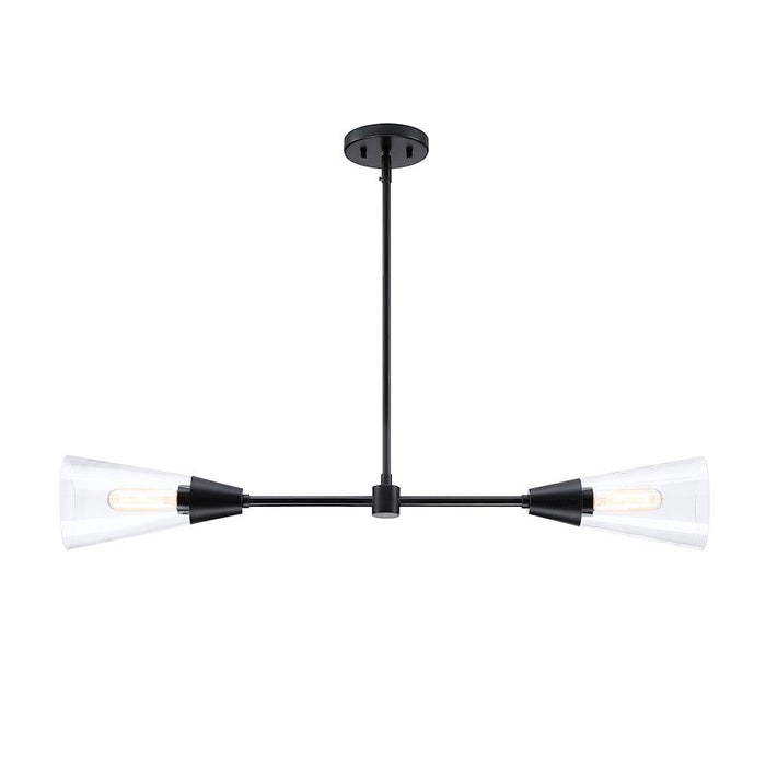 Designers Fountain Norro 36" 2 Light Island Light, Black/Clear