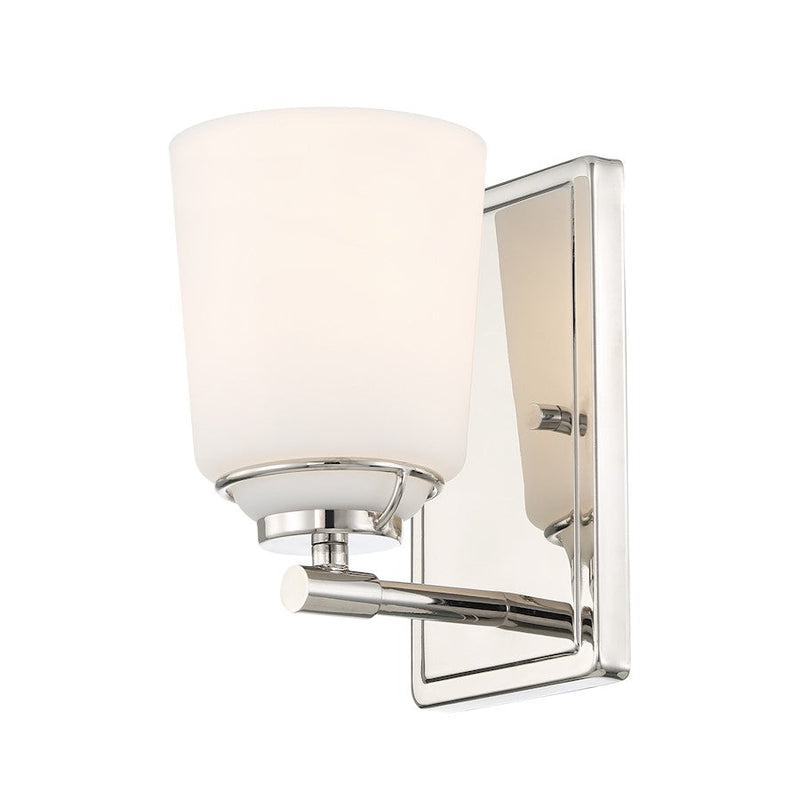 Designers Fountain Stella 8" 1Lt Wall Sconce, Nickel/Etched Opal